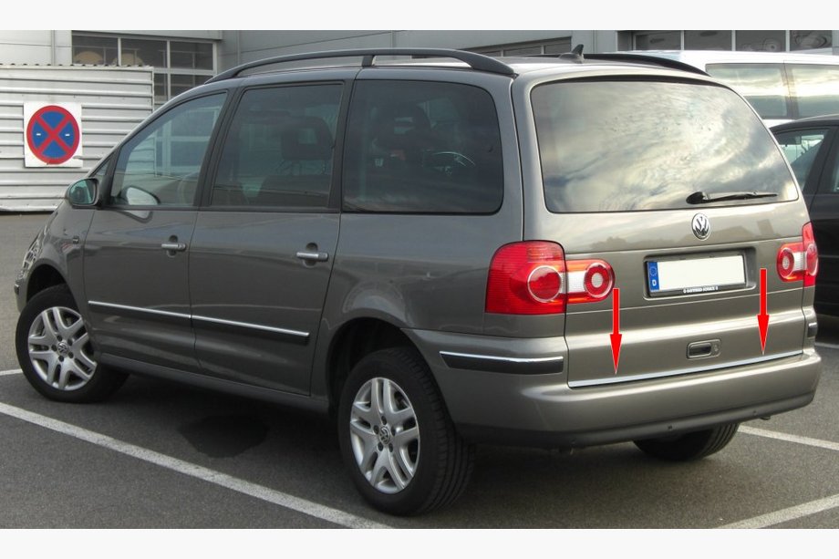 Volkswagen Sharan 1995–2010 RVS kofferbakrand Image