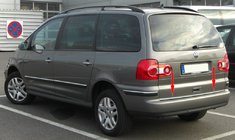 Volkswagen Sharan 1995–2010 RVS kofferbakrand foto 1