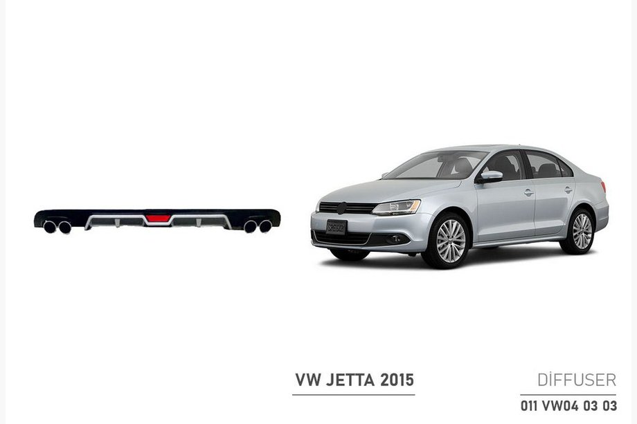 Volkswagen Jetta 2011–2018 Achterdiffuser spoilerlip (2014+, ABS, Zwart) Image