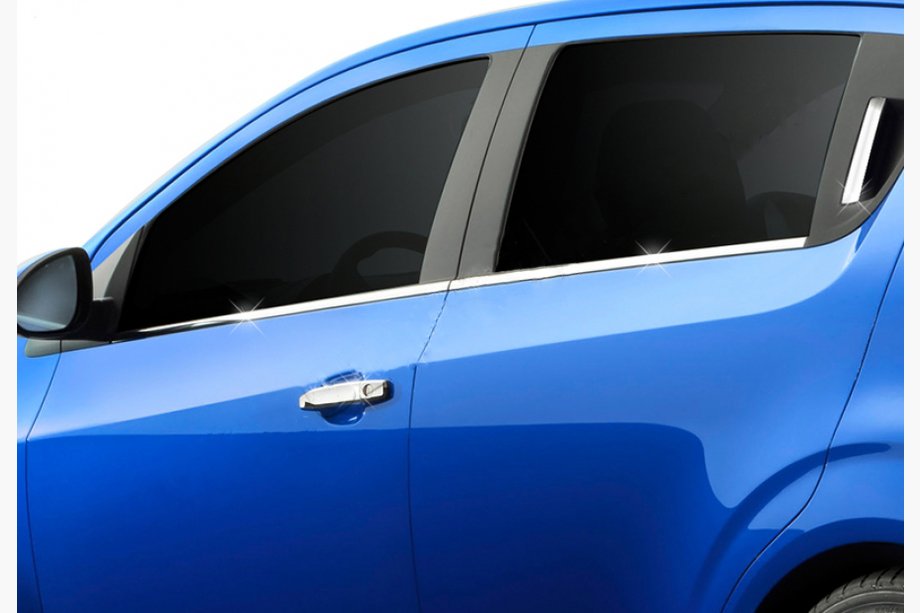 Chevrolet Aveo T300 2011–2020 Onderste raamlijsten (RVS) Sedan, Carmos - Turks staal Foto 3