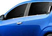 Chevrolet Aveo T300 2011–2020 Onderste raamlijsten (RVS) Hatchback, OmsaLine - Italiaans roestvrij staal foto 3