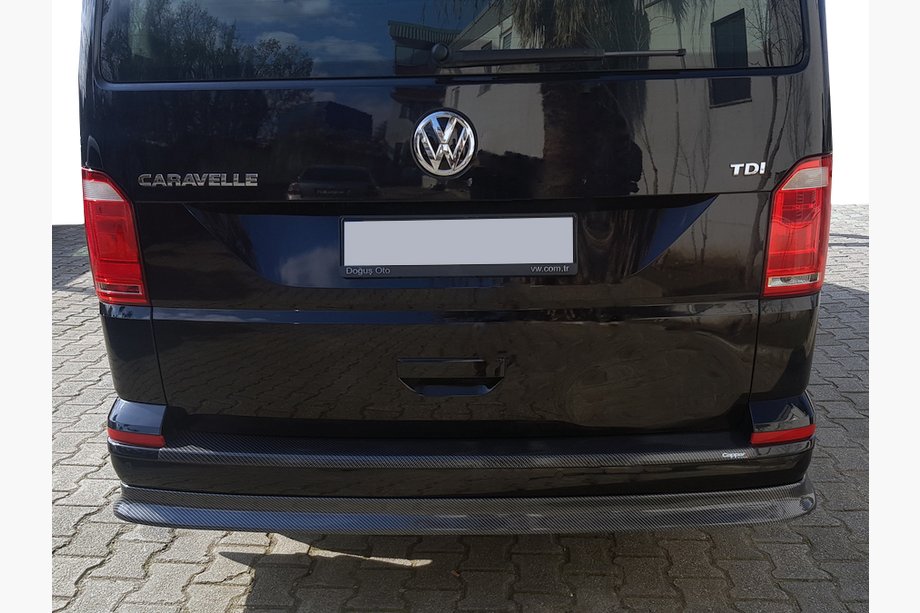 Volkswagen T6 2015–2024 Achterlip opzetstuk carbonlook (ABS) Image