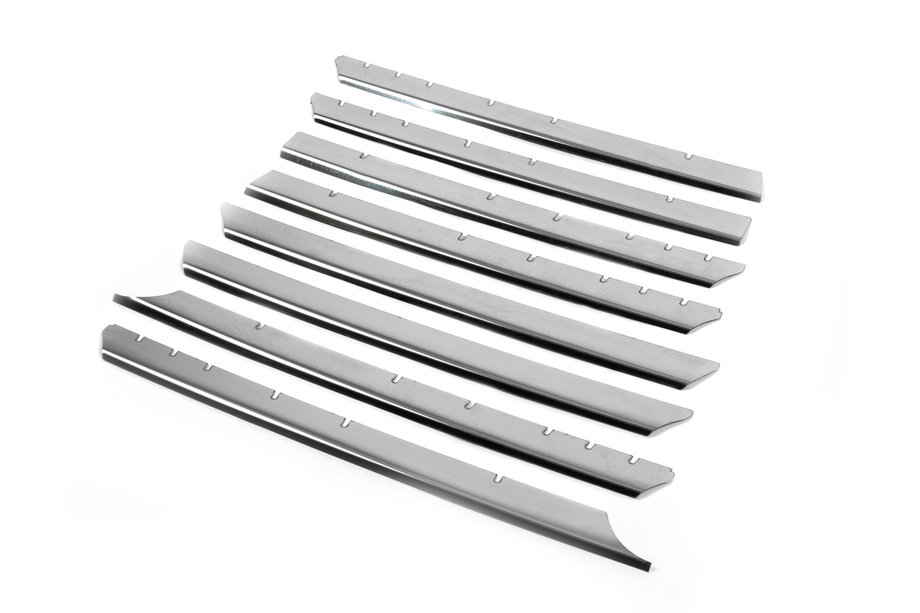 Volkswagen T4 Caravelle/Multivan 1990–2003 Grille sierlijsten rechte motorkap (8 stuks, RVS) OmsaLine - Italiaans roestvrij staal Foto 2