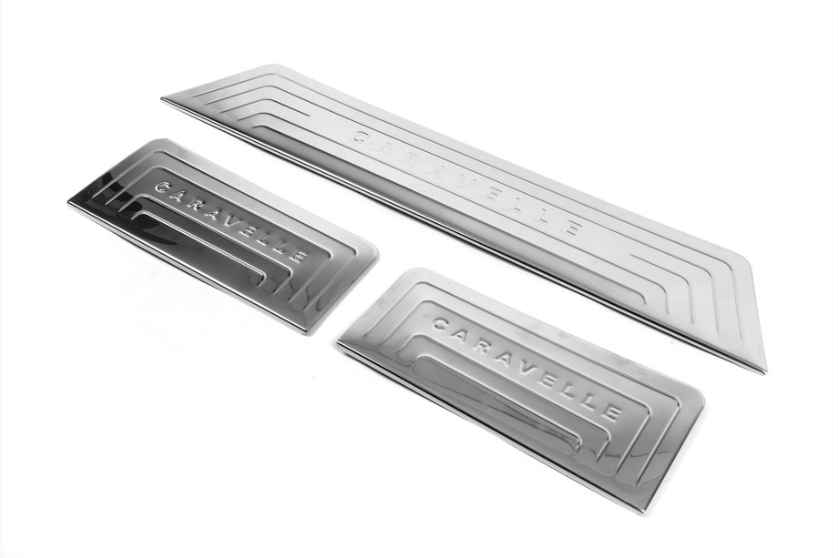 Volkswagen T5 Caravelle 2004–2010 RVS instaplijsten voor binnenzijde (Omsa) Set van 3 dorpellijsten Image