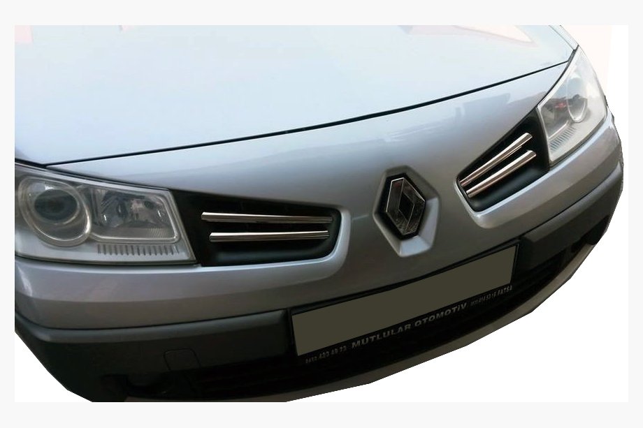 Renault Megane II 2004–2009 RVS grille sierlijsten (model 2006↗, set van 4) Carmos - Turks staal Image