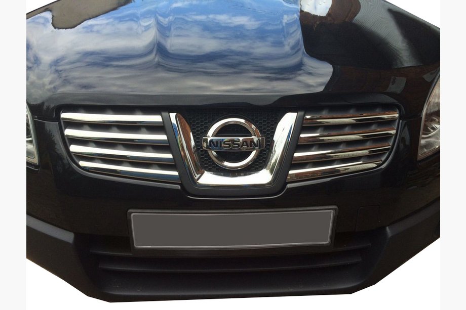 Nissan Qashqai 2007–2010 Grillelijsten voor de radiateurgrille (8 stuks, RVS) Carmos - Turks staal Image