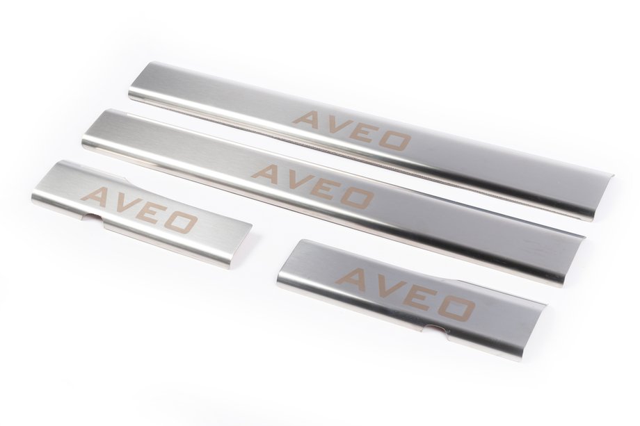 Chevrolet Aveo T250 2005–2011 Carmos V1 instaplijsten voor binnenzijde (4 stuks, RVS) Foto 1