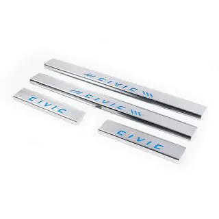 Blauwe dorpellijsten (Carmos, 4 stuks, RVS) Honda Civic 1995–2001 foto 1