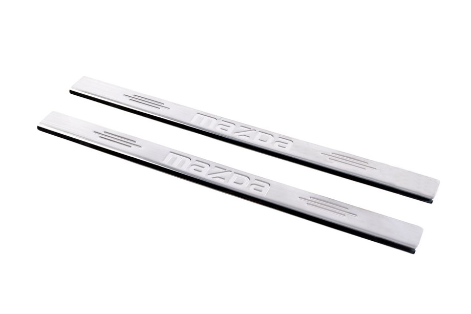 Mazda 2 2007–2014 Carmos RVS dorpellijsten V-1 Set van 2 instaplijsten V-1 Image
