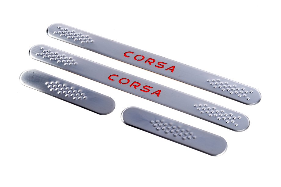 Opel Corsa C 2000–2006 Carmos V1 RVS instaplijsten (set 4 stuks) Image