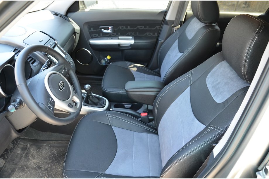 Kia Soul I 2008–2013 Pasvorm stoelhoezen Brothers Leather Style Image