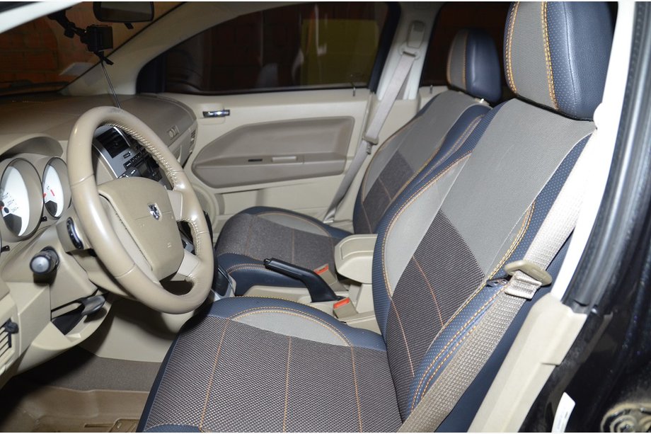 Dodge Caliber 2006–2011 Autostoelhoezen SoyuzAuto Premium van kunstleer Image
