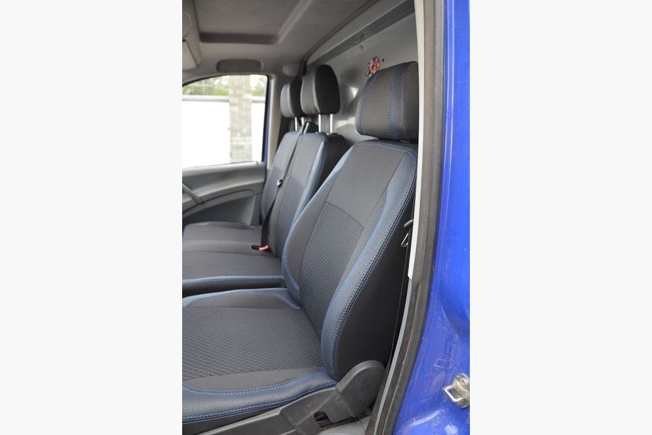 Mercedes Vito W639 2004–2014 Autostoelhoezen (kunstleer↗stof, Premium) 1+2, stoelen voor rechtsgestuurde uitvoering Foto 2