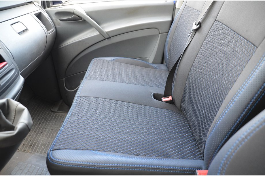 Mercedes Vito W639 2004–2014 Autostoelhoezen (kunstleer↗stof, Premium) 1+2, stoelen voor rechtsgestuurde uitvoering Foto 3