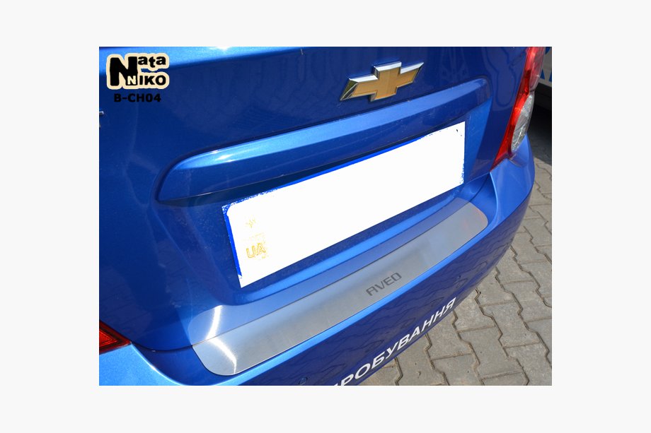 Chevrolet Aveo T300 2011–2020 Nataniko RVS achterbumper beschermlijst Sedan Image
