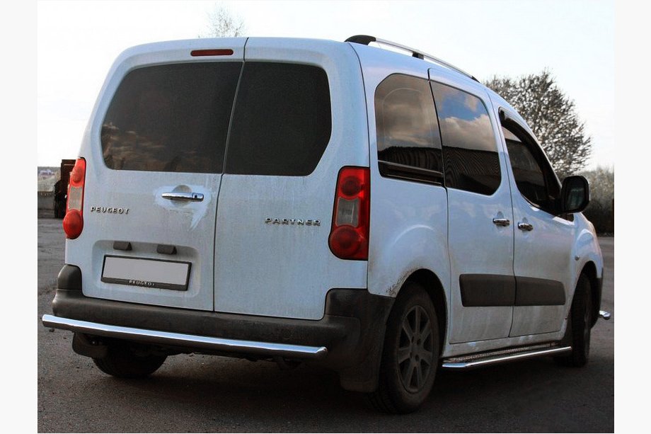 Peugeot Partner Tepee 2008–2018 Achterbeschermbeugel AK002 (RVS) 60 mm Image