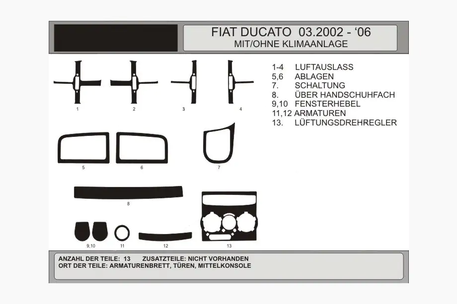Citroen Jumper 1995–2006 Dashboard sierlijsten (model 2002-2006) Image