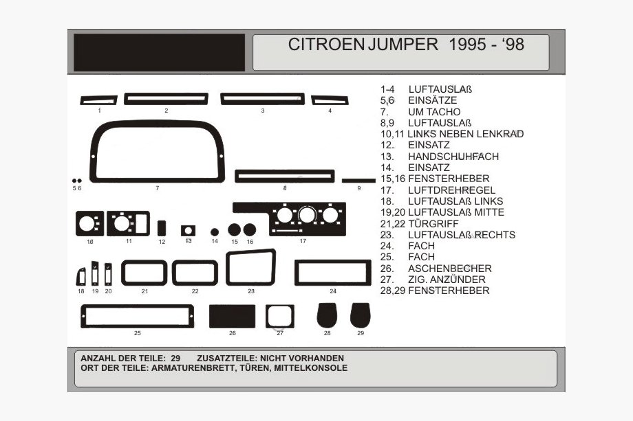 Fiat Ducato 1995–2006 Dashboardpanelen (model 1995-1998) Image