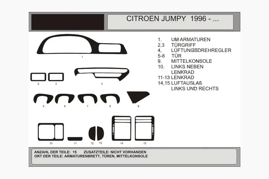 Fiat Scudo 1996–2007 Dashboard sierlijsten (Hartman) Image