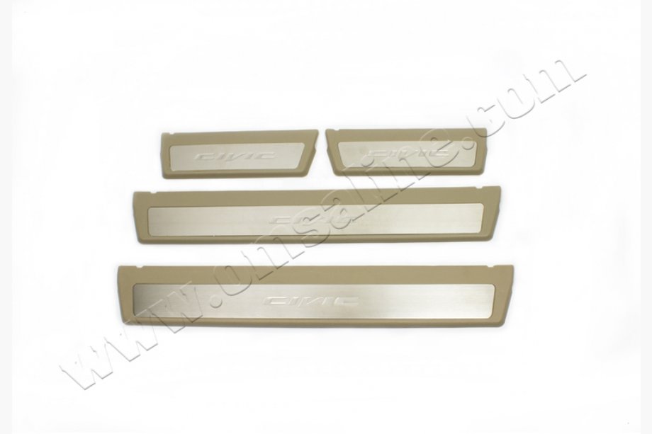 Honda Civic Sedan IX 2011–2016 Isikli chroom instaplijsten (set van 4) Grijs Foto 2