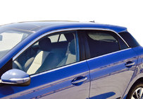 Hyundai I-20 2014–2020 Complete raamomlijsting set (10 stuks, RVS) foto 1