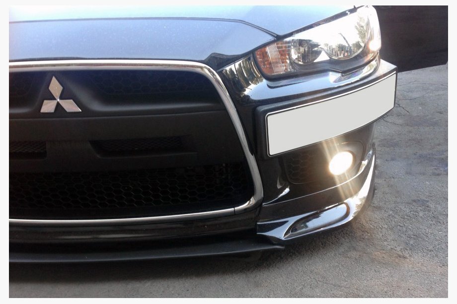 Mitsubishi Lancer X 2008– Kentekenplaathouder (kunststof) Mat zwart Foto 5