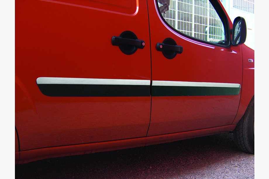 Fiat Doblo I 2005–2010 Deurstrips smal model (4 stuks, RVS) Carmos - Turks staal Foto 3