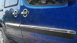 Fiat Doblo I 2005–2010 Deurstrips smal model (4 stuks, RVS) OmsaLine - Italiaans roestvrij staal foto 1