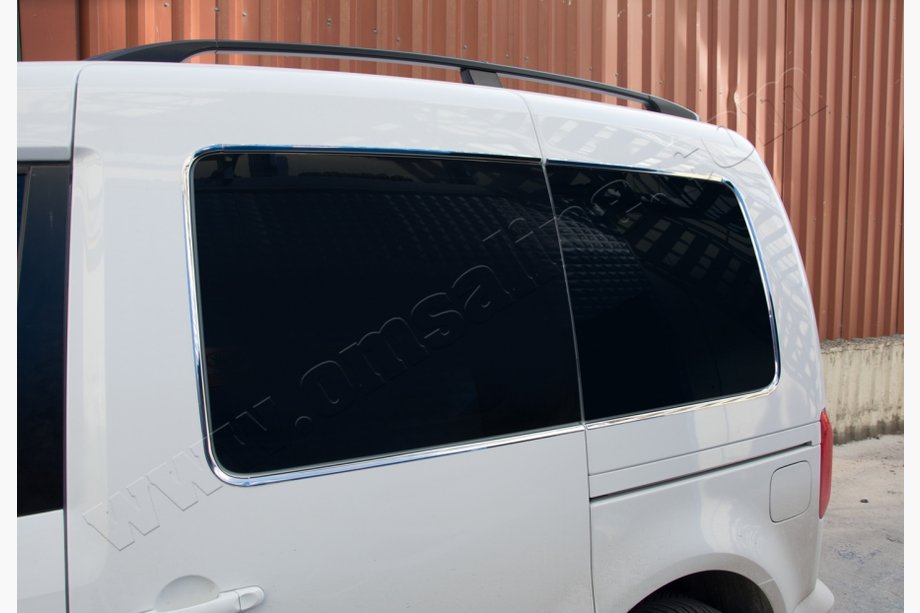 Volkswagen Caddy 2004–2010 RVS raamomlijsting achterruiten (12 stuks) Image