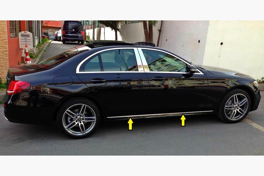 Mercedes E-class W213 2016–2023 Chroom deurlijsten type-1 (set 4 st., RVS) Image