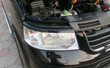 Volkswagen T5 Multivan 2003–2010 Koplampwimpers (set van 2, kunststof, zwart) Mat zwart foto 3