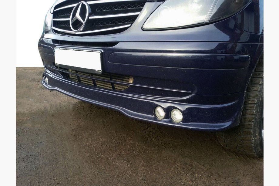 Mercedes Vito W639 2004–2014 Voorbumper lipspoiler voor 4 koplampen (spuitklaar) Image