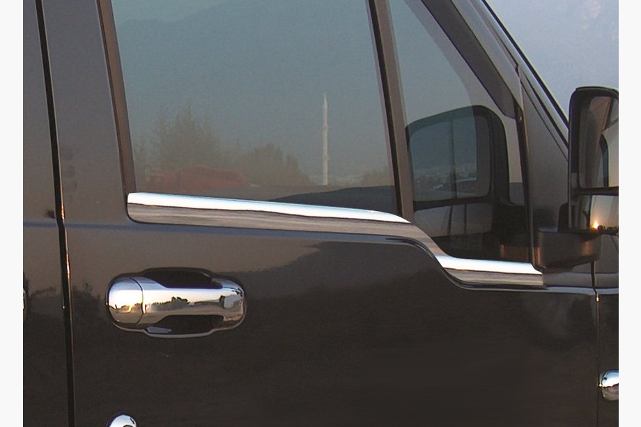 Ford Connect 2010–2013 Buiten raamomlijsting RVS (2-delig) Carmos - Turks staal Image
