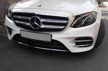 Mercedes E-class W213 2016–2023 Zijbeschermlijsten voor voorbumper 2016-2019 (RVS) foto 2