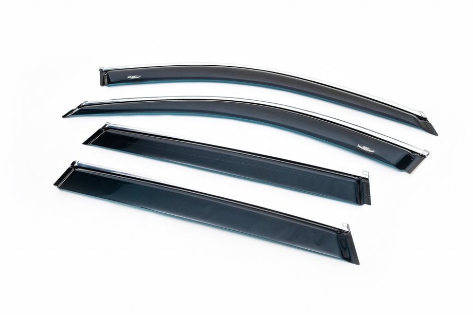 BMW X1 F48 2015–2022 Raamdeflectors met chroomstrip (4 stuks, HIC) Image