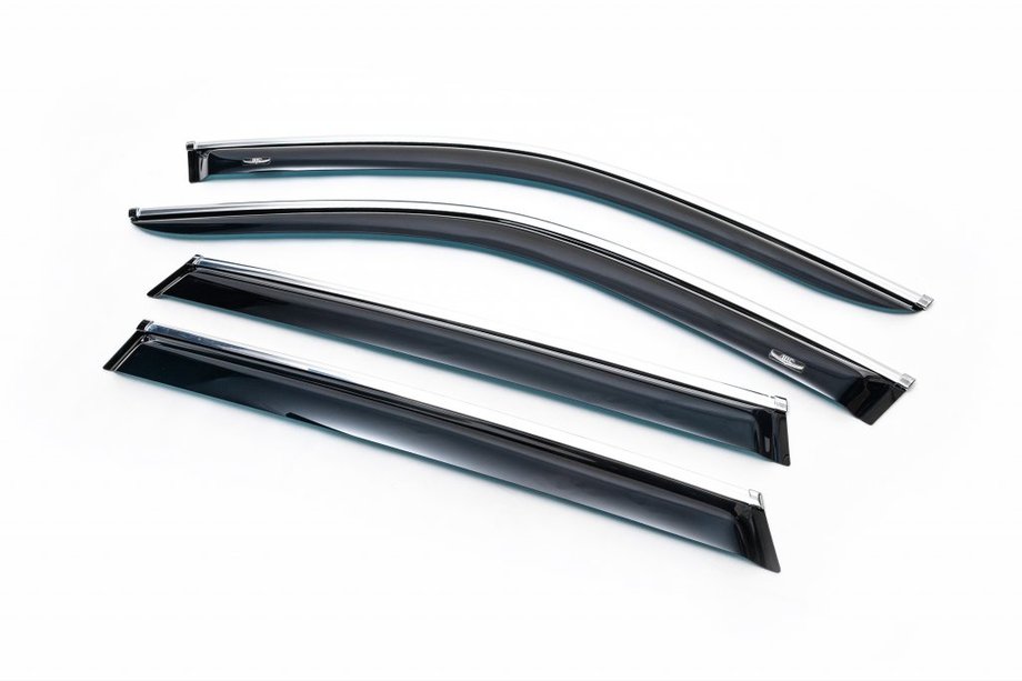 Subaru Legacy 2009–2014 Raamwindschermen met chromen sierlijst SW (4 stuks, HIC) Image
