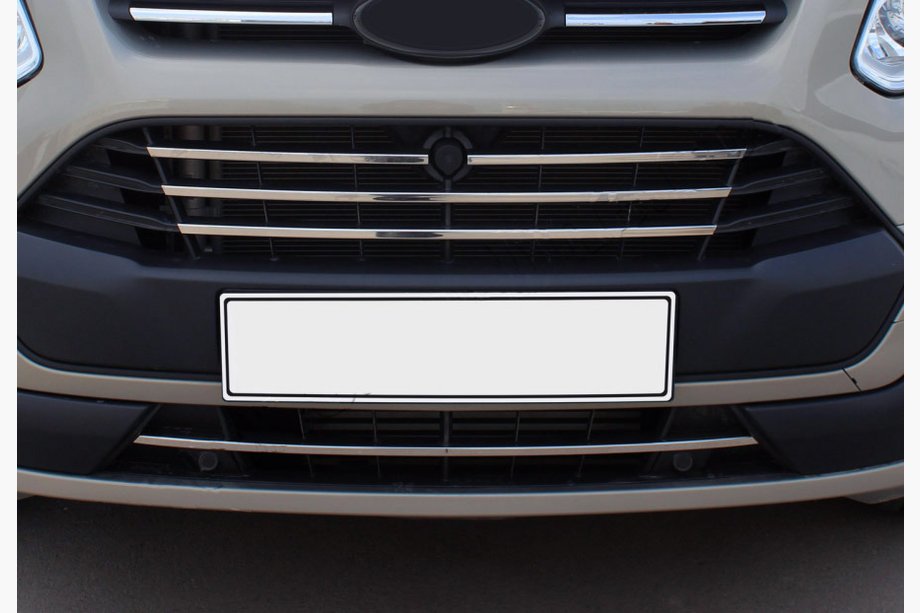 Ford Custom 2013–2022 Radiateurgrille afdekkappen 2013-2018 (5 stuks, RVS) Carmos - Turks staal Image
