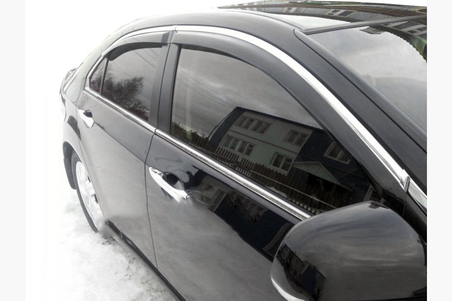 Volkswagen Passat B7 2012–2015 Raamwindschermen met chroom sierlijst (set 4 stuks, Taiwan) Image