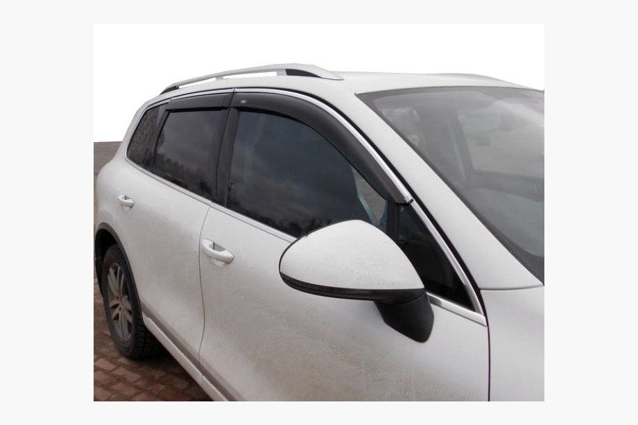Volkswagen Tiguan 2007–2016 Raamwindschermen met chroomlijst (set 4 stuks, Niken) Image