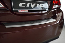 Honda Civic Sedan IX 2011–2016 RVS achterbumperbeschermer met omgezette rand Nataniko (2014-2017, RVS) foto 1