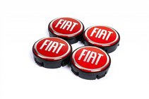 Fiat Naafdoppen voor velgen 57/55,5 mm rood (4 stuks) foto 1