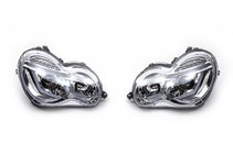 Mercedes C-Klasse W203 2000–2007 Koplampen met LED stadslichten (2 stuks) Donker foto 1