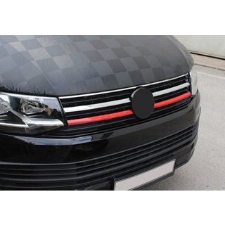 Bovenste grille sierlijsten 2015-2019 (set van 2, rood) Volkswagen T6 2015–2024 foto 3