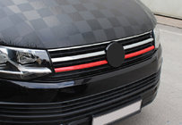 Volkswagen T6 2015–2024 Bovenste grille sierlijsten 2015-2019 (set van 2, rood) foto 3