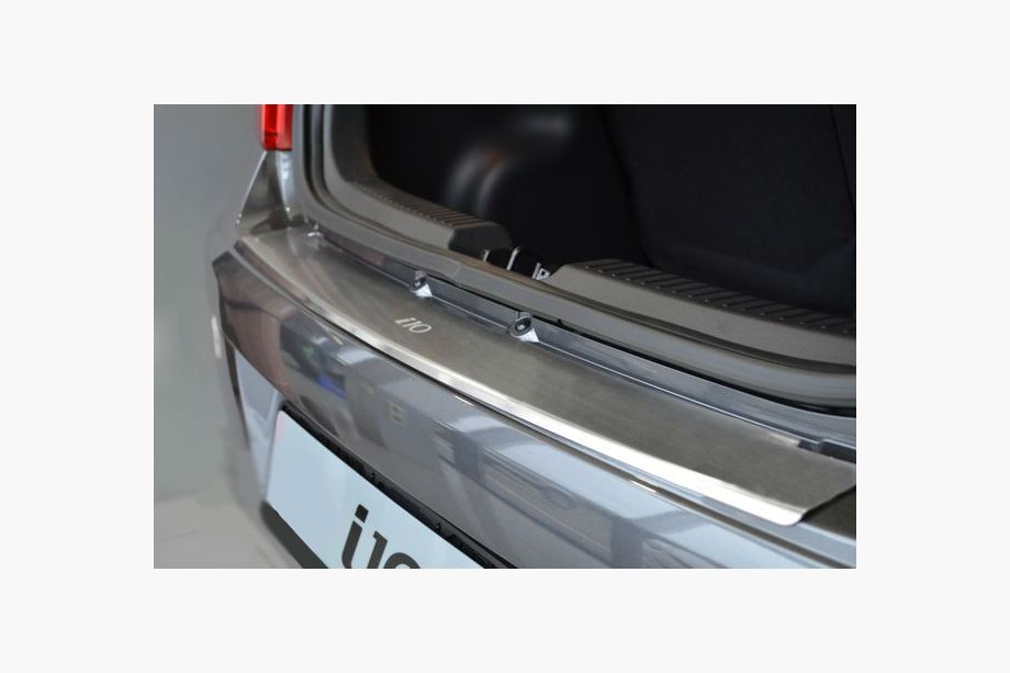 Hyundai I-10 2014–2017 Achterbumperbeschermer met opstaande rand Natanika (RVS) Image
