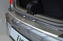 Hyundai I-10 2014–2017 Achterbumperbeschermer met opstaande rand Natanika (RVS) foto 1