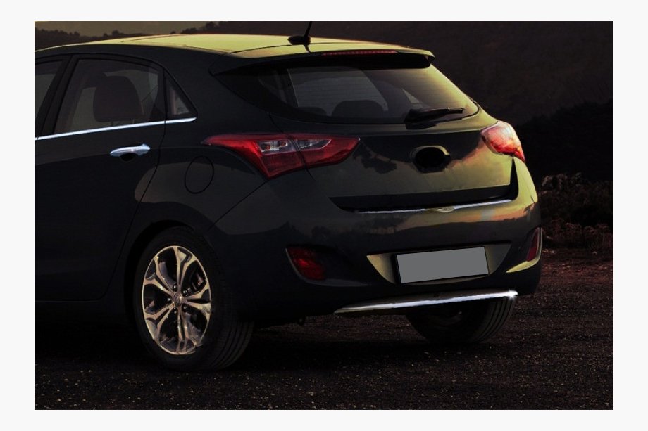 Hyundai I-30 2012–2017 Onderste sierlijst achterbumper (HB, RVS) Image