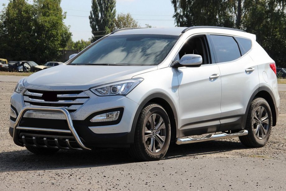 Hyundai Santa Fe 3 2012–2018 Voorste bullbar WT003 (RVS) Image