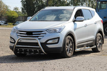 Hyundai Santa Fe 3 2012–2018 Voorste bullbar WT003 (RVS) foto 2