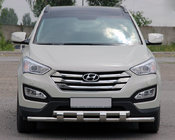 Hyundai Santa Fe 3 2012–2018 Voorste bullbar ST015 (RVS) foto 1